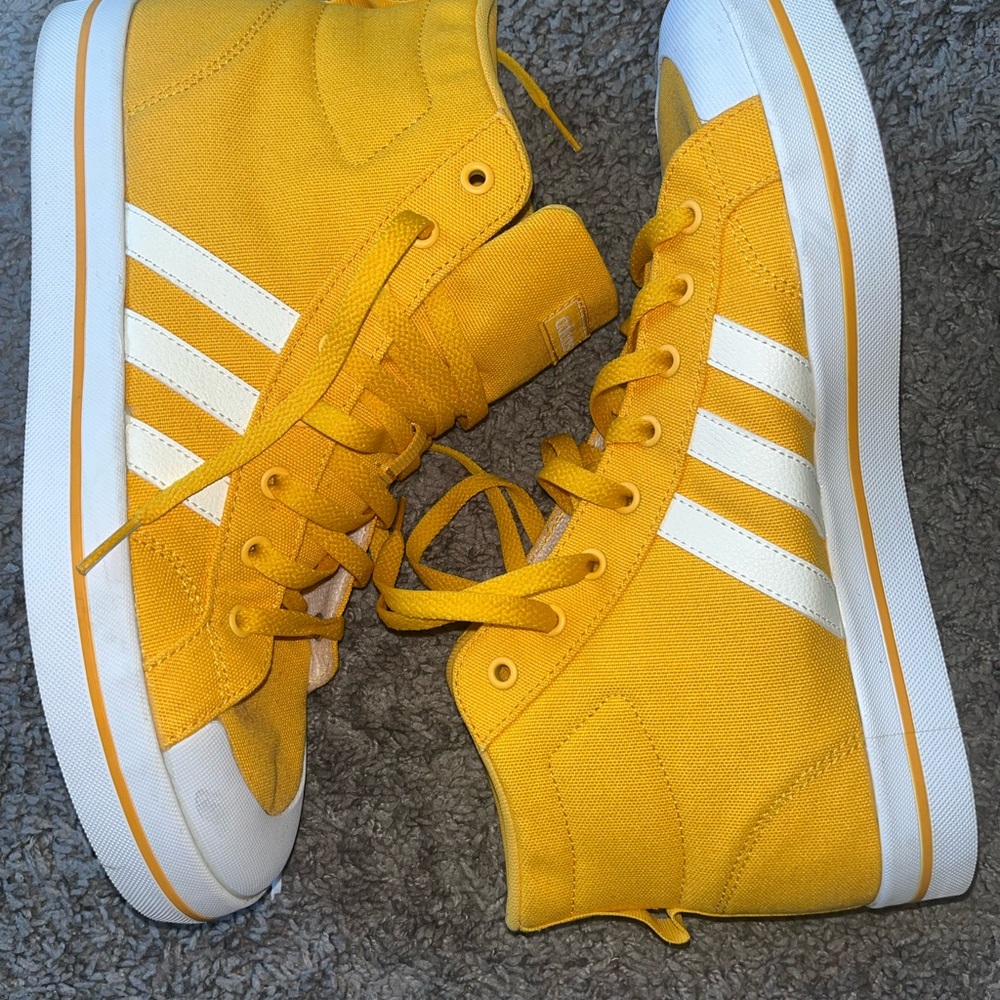 Adidas Golden High-Tops with White Stripes -MENS
